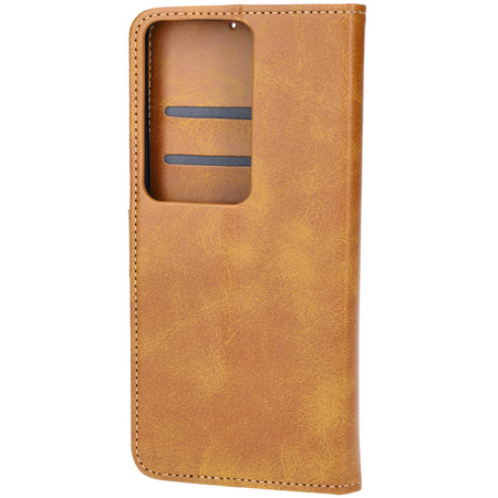 Etui z klapką Bizon Case Pocket do Oppo Reno11 F 5G, brązowe