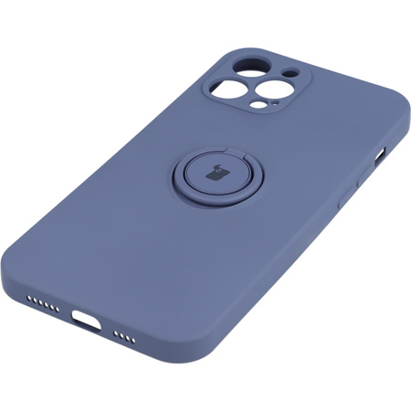 Etui Bizon Case Silicone Ring do iPhone 12 Pro Max, szare