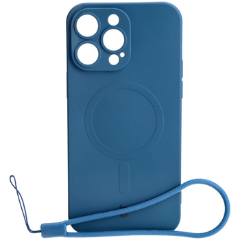 Etui silikonowe z pierścieniem magnetycznym Bizon Case Silicone Magnetic do iPhone 14 Pro Max, granatowe