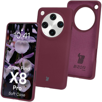 Silikonowe etui Bizon Soft Case do Oppo Find X8 Pro, ciemnofioletowe