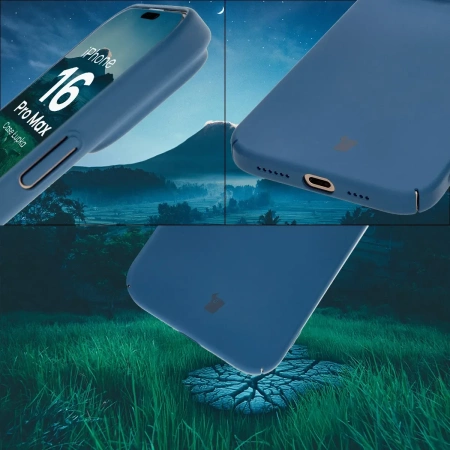 Etui Bizon Case Łupka do iPhone 16 Pro Max, niebieskie