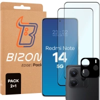 2x Szkło + szybka na aparat Bizon Edge 2 Pack do Xiaomi Redmi Note 14 5G