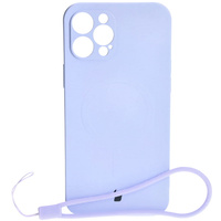 Etui silikonowe z pierścieniem magnetycznym Bizon Case Silicone Magnetic do iPhone 12 Pro Max, jasnofioletowe