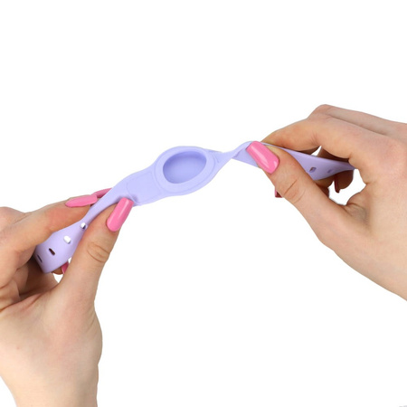 Etui Bizon Case Locator Pets do Apple AirTag, jasnofioletowe