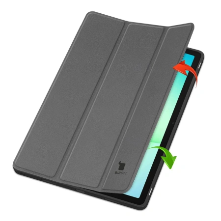 Etui z klapką Bizon Case Tab Lizard do Galaxy Tab A11 Plus / A9 Plus, szare