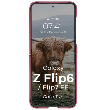 Pancerne etui Bizon Case Tur do Galaxy Z Flip7 FE / Z Flip6, burgundowe