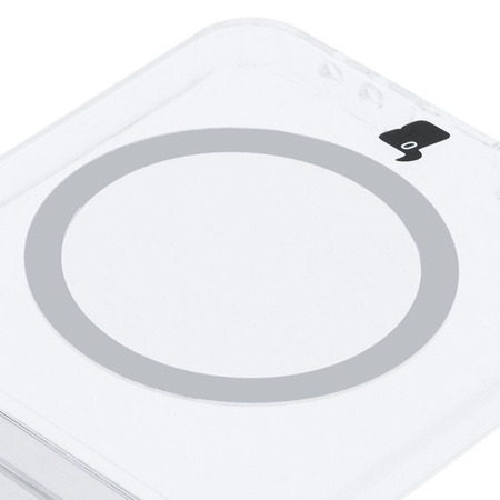 Etui z pierścieniem magnetycznym Bizon Case CrystalO do Galaxy Z Flip7 FE / Z Flip6, przezroczyste