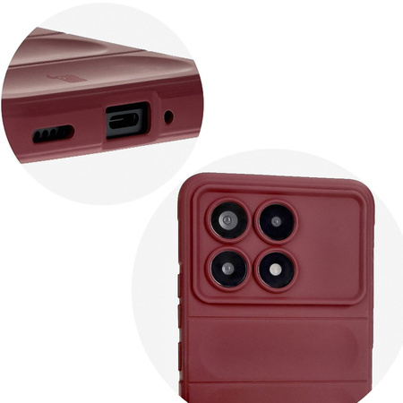 Pancerne etui Bizon Case Tur do Xiaomi Poco F6 Pro, burgundowe