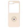 Etui Bizon Case Silicone Ring Sq do Galaxy Z Flip5, beżowe