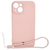 Etui Bizon Case Silicone do iPhone 15, jasnoróżowe