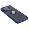 Etui z uchwytem na palec Bizon Case Hybrid Ring do Xiaomi 13T Pro / 13T, przydymione z granatową ramką
