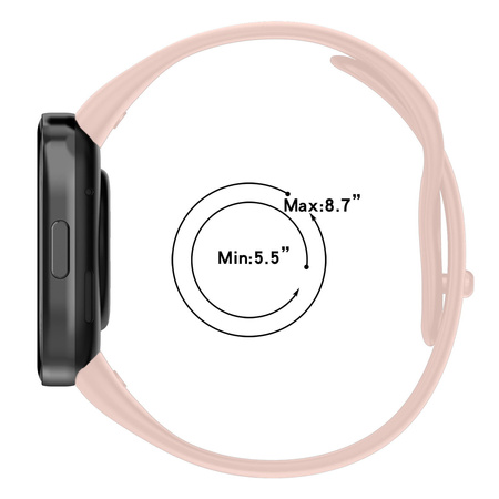 Pasek Bizon Strap Watch Dots do Xiaomi Redmi Watch 3, jasnoróżowy