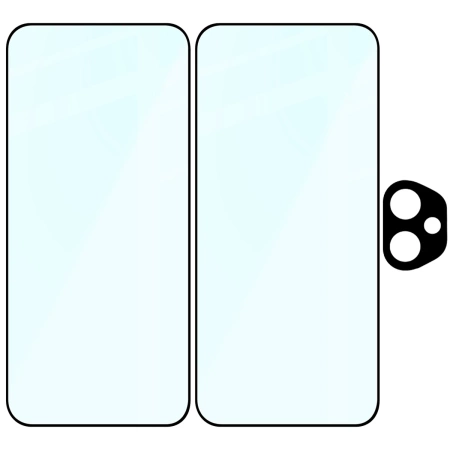 2x Szkło + szybka na aparat Bizon Edge 2 Pack do Honor 400