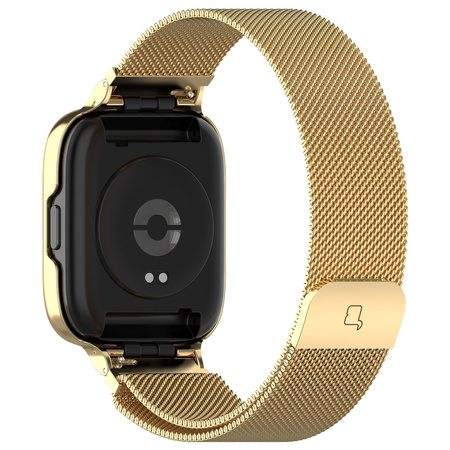Etui z paskiem Bizon Strap + Case Watch Chain do Xiaomi Redmi Watch 3 Active, złote