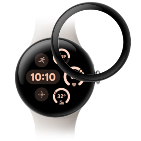 Szkło hybrydowe Bizon Glass Watch Edge Hybrid dla Google Pixel 3 45 mm, czarne