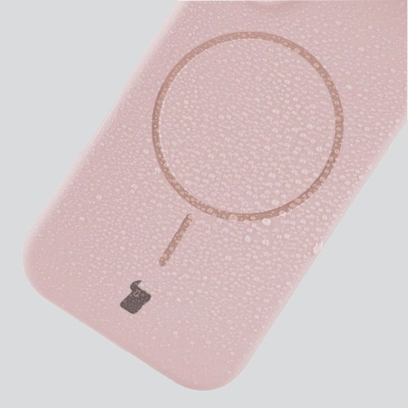 Silikonowe etui z pierścieniem magnetycznym Bizon Soft Case Magnetic do iPhone 15 Pro Max, jasnoróżowe