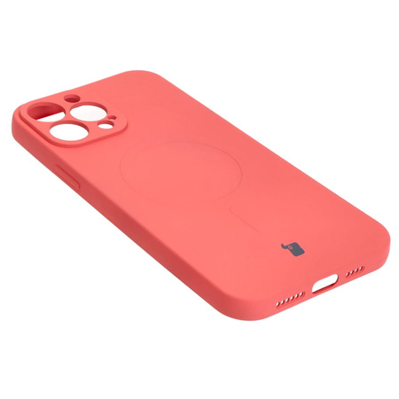 Etui silikonowe z pierścieniem magnetycznym Bizon Case Silicone Magnetic do iPhone 13 Pro Max, brudnoróżowe