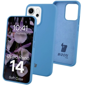 Silikonowe etui Bizon Soft Case do Oppo Reno 14, niebieskie