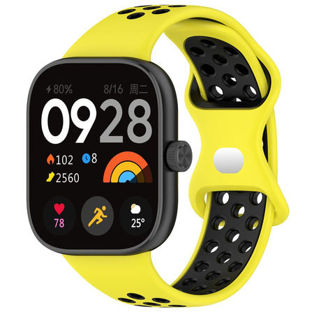 Pasek Bizon Strap Watch Octo do Xiaomi Redmi Watch 5/4 / Smart Band 9/8 Pro, żółto-czarny