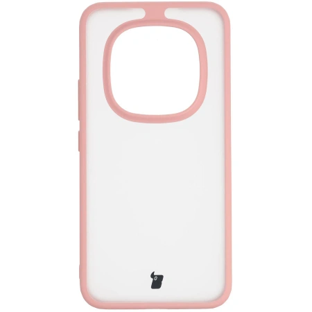 Etui Bizon Case Angelo do Xiaomi Redmi Note 15 Pro Plus 5G / POCO M8 Pro 5G, półprzezroczyste z jasnoróżową ramką