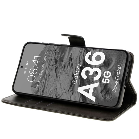 Etui z klapką Bizon Case Pocket do Galaxy A36 5G, czarne