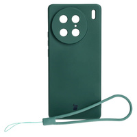Etui Bizon Case Silicone Sq do VIVO X90 Pro, ciemnozielone