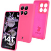 Silikonowe etui Bizon Soft Case do Xiaomi 14T Pro, neonowo-różowe
