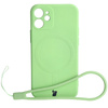 Etui Bizon Case Silicone Magnetic Sq do Apple iPhone 12 Mini, jasnozielone