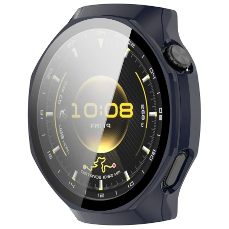 Etui ze szkłem do zegarka Bizon Case Watch Adamo do Huawei Watch GT6 Pro 46 mm, niebieskie