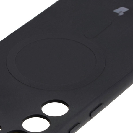 Etui silikonowe z pierścieniem magnetycznym Bizon Case Silicone Magnetic do Galaxy S23 Plus, czarne