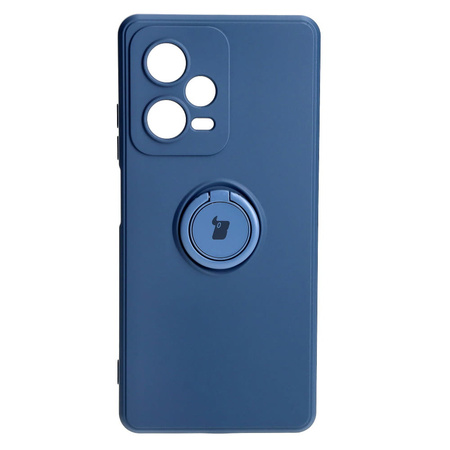 Etui Bizon Case Silicone Ring Sq do Xiaomi Redmi Note 12 Pro Plus 5G, granatowe