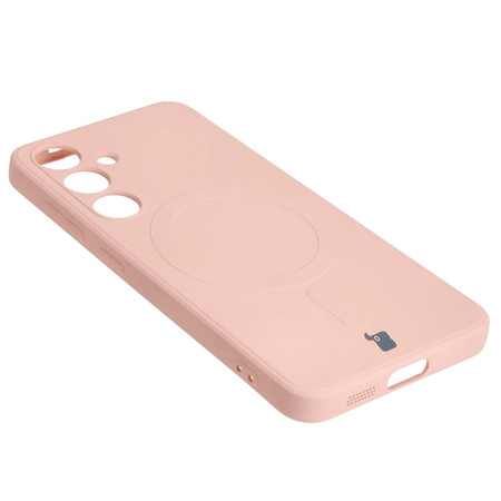 Etui Bizon Case Silicone Magnetic Sq do Galaxy S24, jasnoróżowe