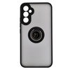 Etui z uchwytem na palec Bizon Case Hybrid Ring do Galaxy A34 5G, przydymione z czarną ramką