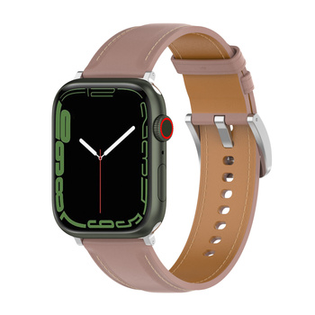 Skórzany pasek Bizon Strap Watch Casual do Apple Watch 44/45/46/49mm, różowy