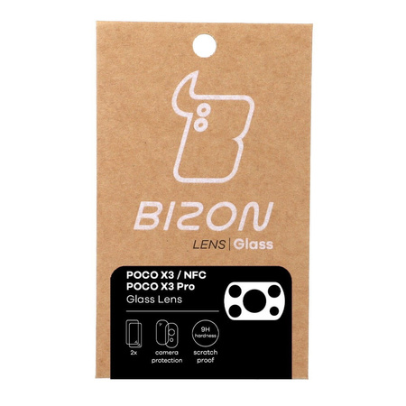 Szkło na aparat Bizon Glass Silk Lens dla Xiaomi Poco X3 / NFC / Pro, 2 sztuki
