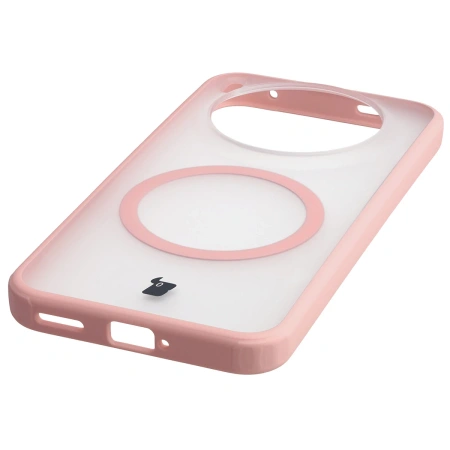 Etui z pierścieniem magnetycznym Bizon Case MatteO do Vivo X300, przydymione-jasnoróżowe