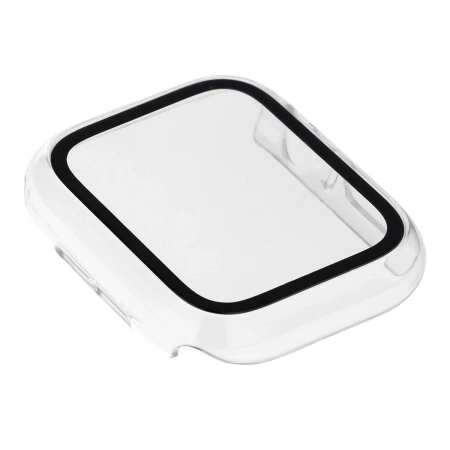 Etui ze szkłem do zegarka Bizon Case Watch Adamo do Apple Watch SE 3 / SE 2 / SE / 6 / 5 / 4 (44 mm), przezroczyste