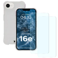 Etui + 2x szkło hartowane + szkiełko na obiektyw Bizon Case Clear Pack do Galaxy S24 FE