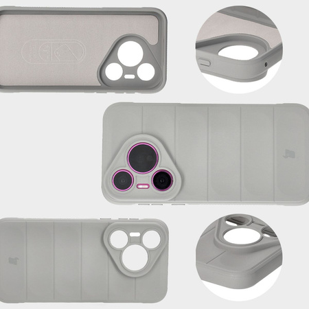 Pancerne etui Bizon Case Tur do Huawei Pura 70, jasnoszare