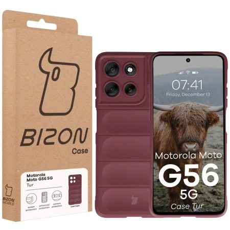 Pancerne etui Bizon Case Tur do Motorola Moto G56 5G, burgundowe