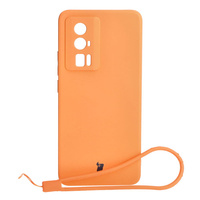 Etui Bizon Case Silicone Sq do Xiaomi Poco F5 Pro, pomarańczowe