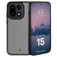 Etui Bizon Case Angelo do OnePlus 15, przydymione z czarną ramką