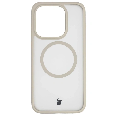 Etui z pierścieniem magnetycznym + szkło hartowane Bizon MatteO Pack do OnePlus 15, przydymione-beżowe