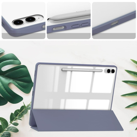 Etui Bizon Case Tab Clear Matt do Galaxy Tab S9 FE Plus, lawendowe