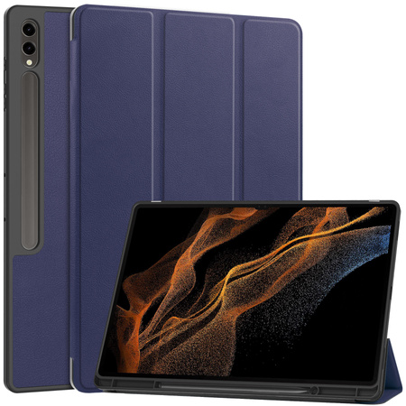 Etui Bizon Case Tab Lizard do Galaxy Tab S10 Ultra / S9 Ultra, granatowe