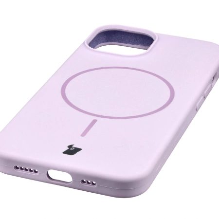 Silikonowe etui z pierścieniem magnetycznym Bizon Soft Case Magnetic do iPhone 14/13, jasnofioletowe
