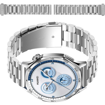 Pasek ze stali nierdzewnej Bizon Strap Watch Aura do Smartwatcha 22 mm, srebrny