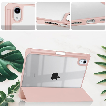 Etui Bizon Case Tab Clear Matt do Apple iPad Mini (A17 Pro) 2024 / iPad Mini 6 2021, różowozłote