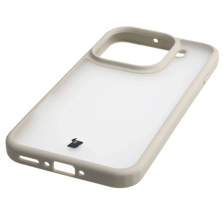 Etui Bizon Case Angelo do Oppo Find X9 Pro, półprzezroczyste z beżową ramką