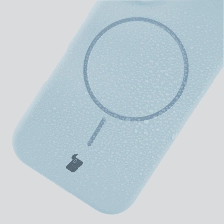 Silikonowe etui z pierścieniem magnetycznym Bizon Soft Case Magnetic do Galaxy S24, błękitne